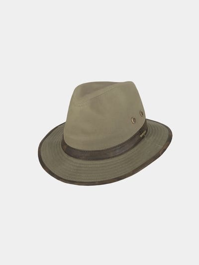 Hatland - UV-Fedora hoed voor volwassenen - Warwick - Olijfgroen - maat 59CM