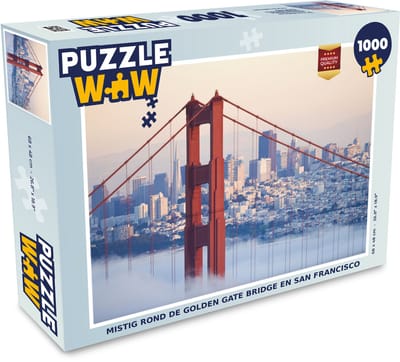 Puzzel Mistig rond de Golden Gate Bridge en San Francisco - Legpuzzel - Puzzel 1000 stukjes volwassenen