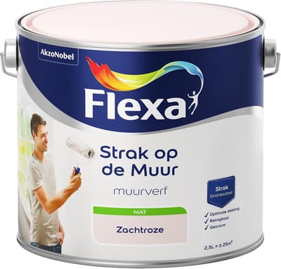 Flexa - Strak op de Muur - Muurverf - Mat - 2,5 liter - Zachtroze