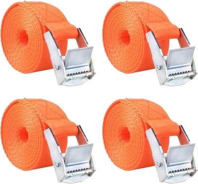 Verstelbare spanbanden met gesp, 25 mm breed, voor het bevestigen van bagage tot 200 kg, 4 stuks, 2 m lang