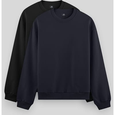 Heren Effen Ronde Hals Sweatshirt