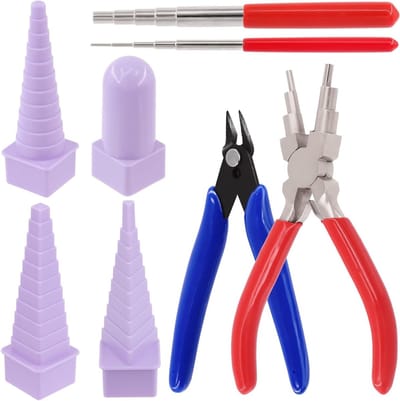 8-delige Wire Looping Tool Set met Wire Looping Dorn, 6-in-1 Bail Making Pliers en Draadknipper voor Sieraden, Draadomwikkeling en Ringvormen