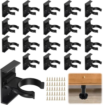 Set van 20 verstelbare kickboard clips voor keuken, robuuste meubelpoot bevestigingsclips, inclusief 30 schroeven voor 32-42 mm diameter