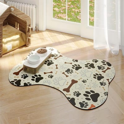 Tapis pour animaux de compagnie simple en terre de diatomée pour chats et chiens Tapis anti-éclaboussures pour repas Tapis pour litière de chat Absorbant Facile à nettoyer Tapis antidérapant 40*60cm