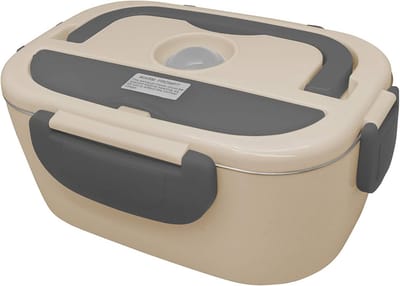 Elektrische Lunchbox RVS met 2 Vakken - Warm Houden en Opwarmen - 450ml + 60ml