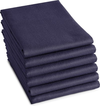 DDDDD - 6x Theedoek Logo - 60x65 cm - Blauw - Set van 6 stuks