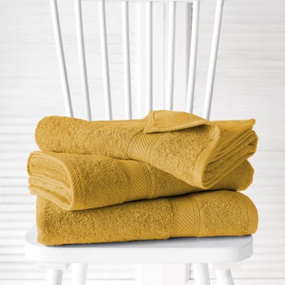 De Witte Lietaer Douchelakens Helene Golden Yellow 70 x 140 cm - 3 stuks - Katoen