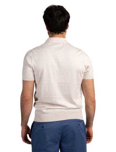 New Zealand poloshirt korte mouw creme