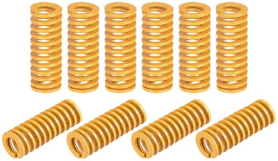 10 Stuks Lichte Belasting Drukveren - 12mm OD - 35mm Lang - Geel