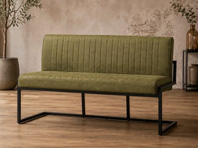 Eetkamerbank Belgie 135 cm Micro Leder Groen