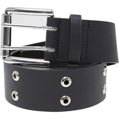 Urban Classics Double Eyelet PU Belt Riem zwart S-M Polyester - Basics