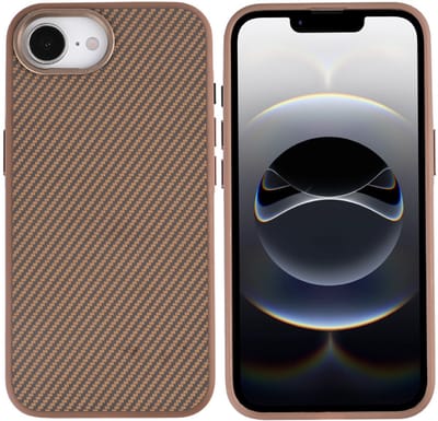 Rixus Mag Carbon With MagSafe For Apple iPhone 16e, 17e Brown