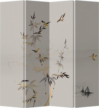 Fine Asianliving Kamerscherm Scheidingswand B160xH180cm 4 Panelen Met Bamboe
