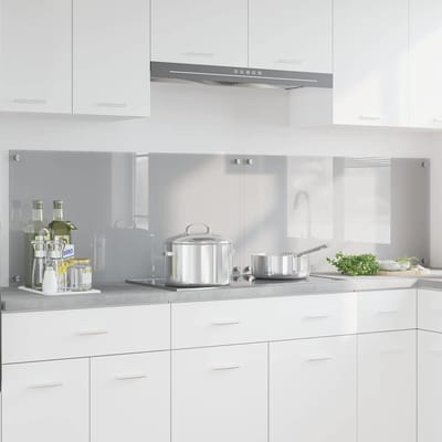 vidaXL - Keukenachterwand - 2 - st - Lichtgrijs - 100 - x - 50 - cm - gehard - glas