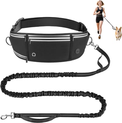 Dailygoods - Handsfree Hondenriem met 2 Handvatten - Reflecterende Geknoopte Leash voor Jogging en Hiking