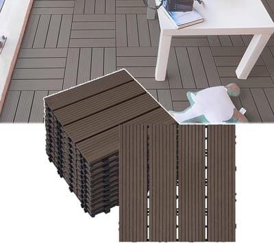Terrasplanken Set - Balkon Vloertegels - Buiten Leven Creëren - Eenvoudig Kliksysteem - 3 m² - Koffie Bruin
