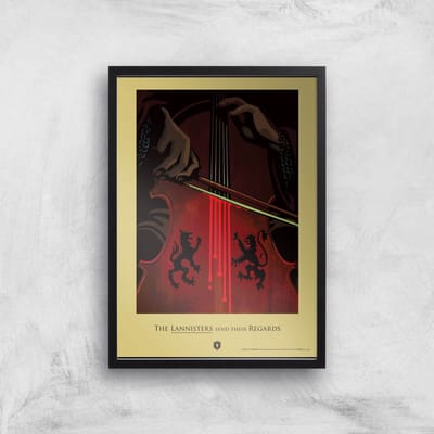 Game of Thrones Lannisters Giclee Art Print - A4 - Black Frame
