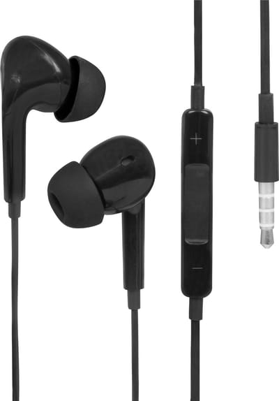 Nuvance Oortjes met Draad - 3.5mm Jack Aansluiting - Oordopjes met Draad - In-Ear Oortjes met Draad en Microfoon - Zwart
