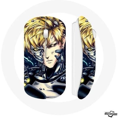 Draadloze Muis - MANIACASE - Genos One Punch Man - Geel - Wifi USB-stick - Compatibel met Mac en PC