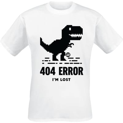 Todd Goldman - Fun T-shirt - 404 Error - Dinosaur - M tot 3XL - voor Mannen - wit