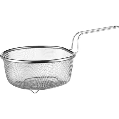 Panier à friture en acier inoxydable Panier de vidange multifonctionnel en treillis métallique pour frites françaises Large argenté