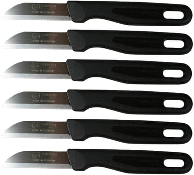 Solingen schilmesje - 6x - zwart - 16 cm - Keukengerei - aardappel schilmesjes - fruitmesjes