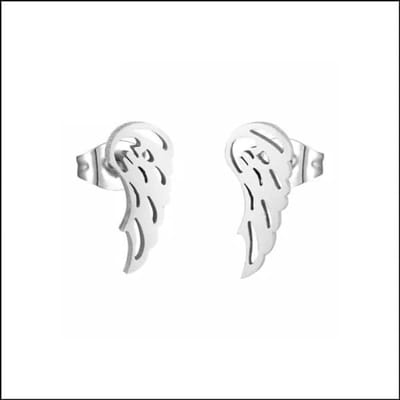 Aramat Jewels | Oorbellen | Stalen Vleugel Oorbellen - Kies Jouw Stijl! | Zilverkleur-10x4mm | |5mm | Staal | Kinderen, Volwassenen | Verkleurd niet
