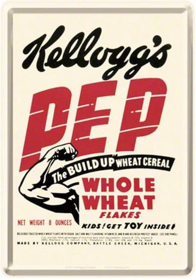 Kellogg's Pep Whole Wheat Flakes Metalen Postkaart