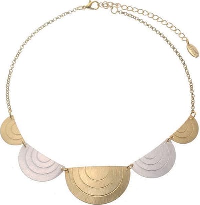 Behave - Korte ketting - Mat goudkleurig en zilverkleurige hangers - 40 cm