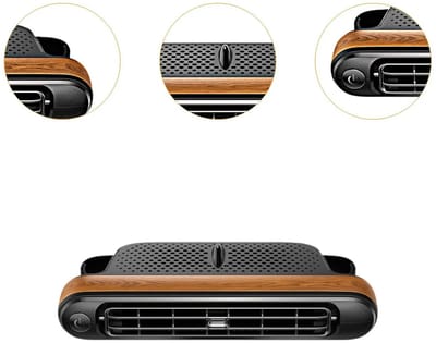 Nek Ventilator - Auto Hoofdsteun Ventilator - Autoventilator Achterbank - Handventilator - Nek Ventilator - USB - Dubbele Turbo - 3 Snelheden - ABS Behuizing - Houtlook