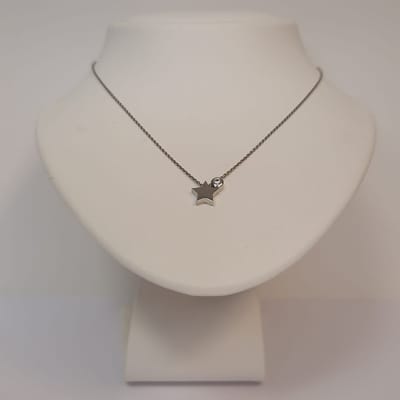 Zilveren kettinkje - ster - zirkonia - 925dz - sale Juwelier Verlinden St. Hubert - van €134,= voor € 99,=