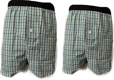 Embrator 2-stuks mannen Boxershort geruit lime 3XL