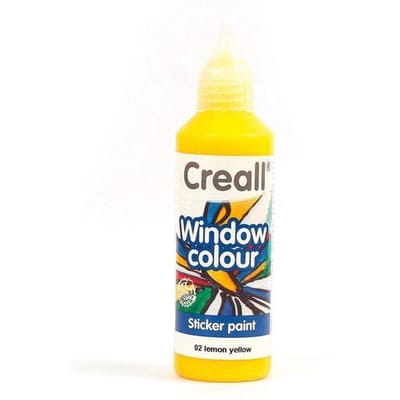 Peinture repositionnable pour vitres Creall Glass 80 ml - jaune citron jaune