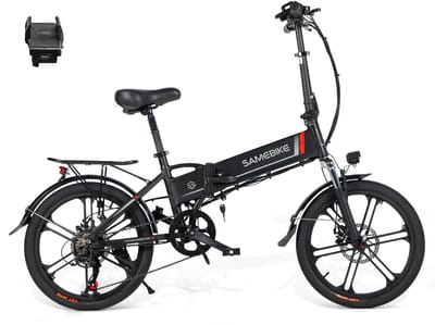Samebike 20LVXD30 Elektrische Fiets – 250W Motor – 48V 10.4Ah Uitneembare Accu – 20" All-Terrain Banden – 7 Versnellingen – Opvouwbaar – Max 25 km/h – LED Verlichting – Zwart