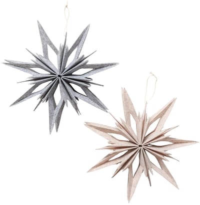 Boltze Home ster kerstdecoratie vilt 30x5,5x30cm Scandinavisch design.