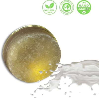 De Vitamineshop - Zeep - Natuurlijke Donkey Milk Soap met Spons – 100% Natuurlijke & Handgemaakte Verzorgingszeep - Handzeep - Douchezeep - Cadeau - 175 gr