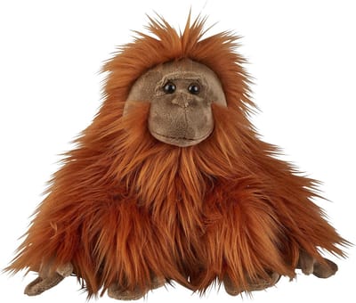 Ravensden Pluche knuffel dieren - Orang Oetan - 28 cm - bosdieren thema knuffel