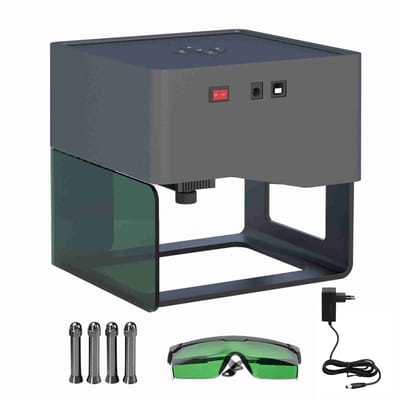 Laser Graveermachine – 3W & 80x80 mm – App & Bluetooth Bediening – Voor DIY Graveren – Met Veiligheidsbril