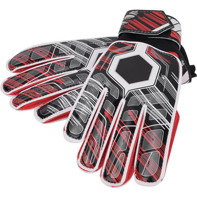 Latex Nylon PU Vingerbescherming Voetbal Doelmanhandschoenen voor Volwassenen Kinderen(Rood 9#) black
