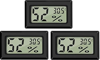 Minithermometer en hygrometer met LCD-scherm - 3 stuks - Meet temperatuur en luchtvochtigheid - Voor koelkast en aquarium - Bereik van -50°C tot +70°C