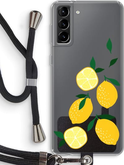 Case Company® - Hoesje met koord geschikt voor Samsung Galaxy S21 Plus hoesje met Koord - You're my lemon - Telefoonhoesje met Zwart Koord - Bescherming aan alle Kanten en Over de Schermrand