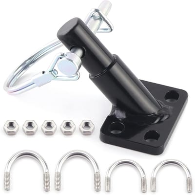 Universele aanhangwagenkoppeling voor Schwinn en Instep trailers, zwarte metalen connector met bevestigingsmateriaal en accessoires