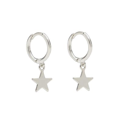 Joboly Minimalistische oorbellen met ster hanger - Dames - Zilverkleurig