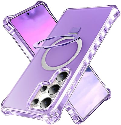 Coverup Hoesje - Geschikt voor Samsung Galaxy S26 Ultra Hoesje - Coverup ShockProof TPU Back Cover met MagSafe Compatible Ring Kickstand - Paars