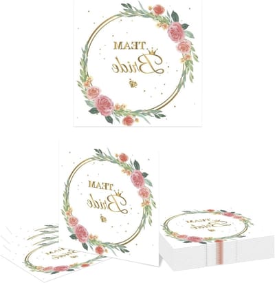 20 Team Bride Servetten, Dikke en Absorberende Papieren Servetten voor Bachelorette Party, Vrouwen Decoratie, Feestdecoratie en Tafelaccessoires