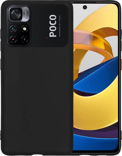 Hoesje - Geschikt voor Xiaomi Poco M4 Pro 5G - Sterk & Shockproof - Siliconen Case - Hoes Cover - Telefoonhoes - Zwart
