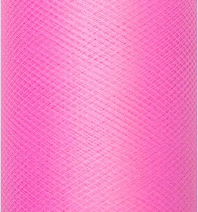 PartyDeco - Tule op rol roze (0,3 x 50 mtr)