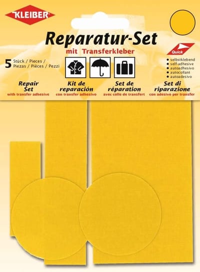 Reparatieset Kleding - Zelfklevende Patches - Snelle Kledingreparatie - Waterdicht en Duurzaam - Medium Formaat - Geel