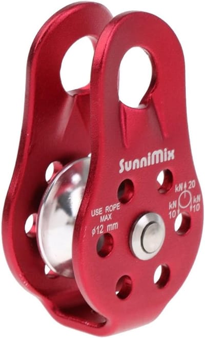Vaste Zijkatrol - Klimschijf - Bergbeklimmen Verkennen - Lichtgewicht Duurzaam - 8-12mm Touw - Rood