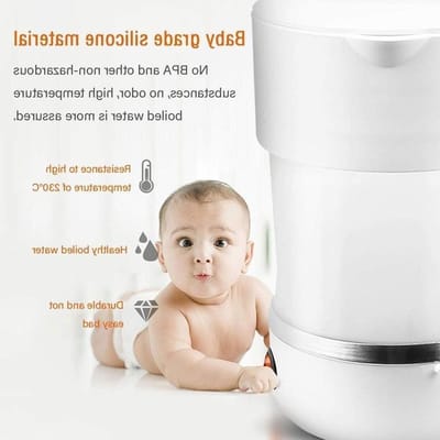 Opvouwbare Waterkoker - Reiskoker Silicoon - Water Koken - Dubbele Spanning - 0.5 L - Wit